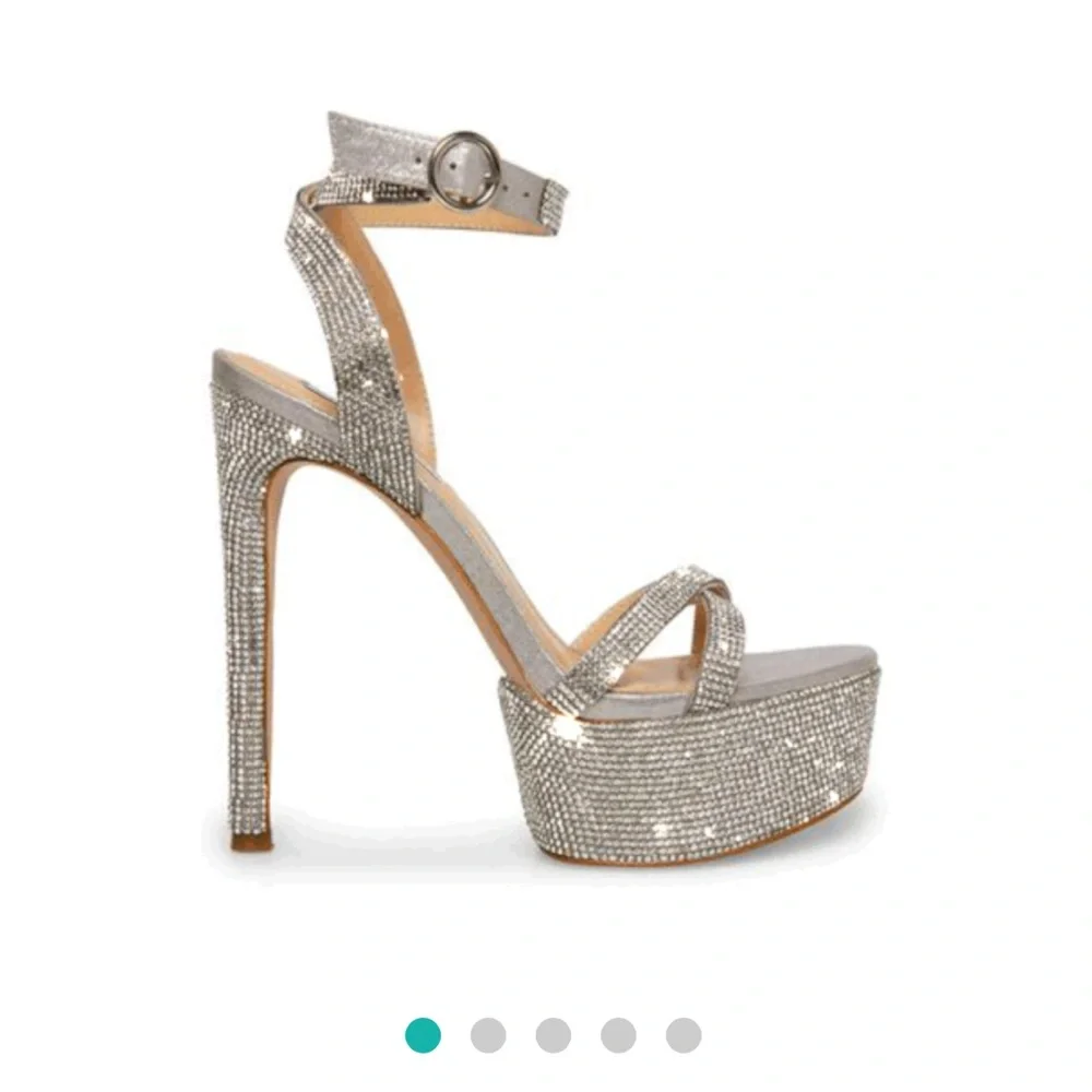 Steve Madden platform heels (Marciana-R silver multi). Worn once. - Picture 1 of 5